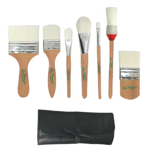 Fantasea Conjunto com 7 Escovas Sintéticas para Corpo com Estojo Enrolável