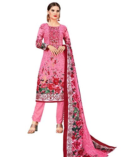 I&MY Women's Cotton Digital-Printed with Mal-Mal Dupatta Unstitched Dress Material