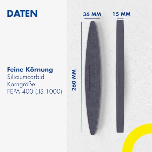 Zische Sensenwetzstein Silicar Rotmarke ultrafein 260x36x15 mm - Schleifstein für Sensen und Sicheln schärfen - Schärfstein aus Siliciumcarbid - Körnung FEPA 400