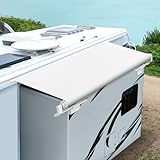 Kohree RV Slide Topper Awning, Slide Out Awning Kit Cover Assembly, Modular Camper Slideout Awning Protection for RVs, 5th Wheels,Travel Trailers and Motorhomes, White, 7'3' (6'7' Fabric)