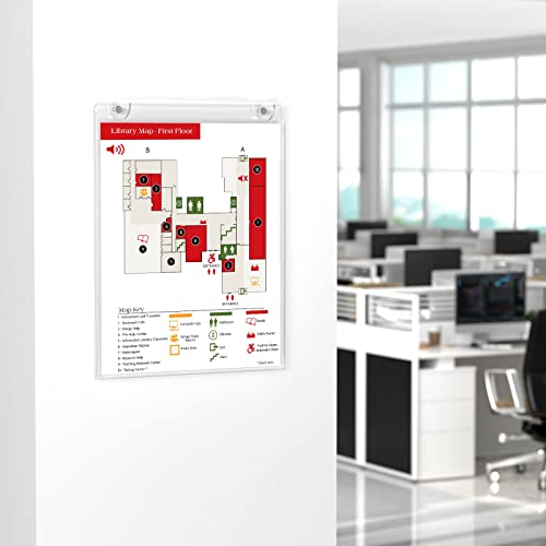 Hiimiei Wall Mount Acrylic Sign Holder 8.5'' X 11'', Clear Plexi Door Sign Holder Document Holder Plastic Picture Frames With All Mounting Accessories(6 Pack) #TOP4