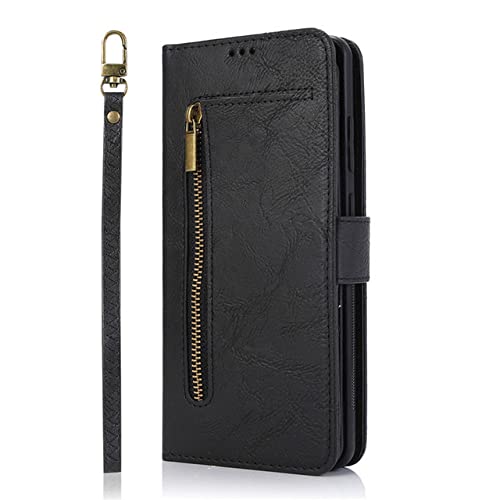 Étui portefeuille cuir Samsung Note 20 10 S9 porte-carte magnétique noir