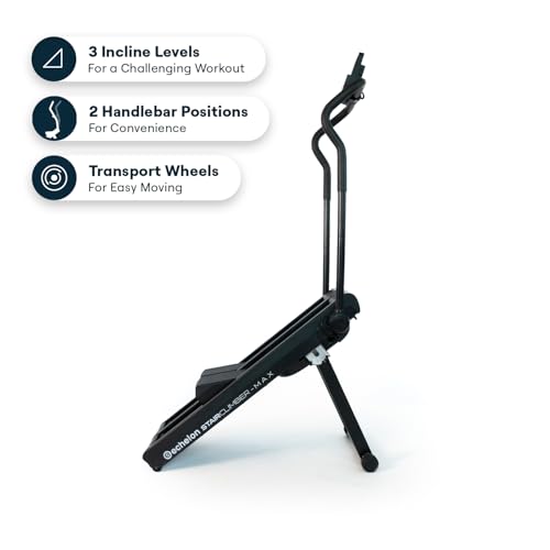Image of Echelon Stair Climber Max for Home | 32 Magnetic Resistance Levels, LCD Display, Bluetooth, Adjustable Foam Handlebars, Foldable Home Cardio Machine, Supports Up to 300 LB