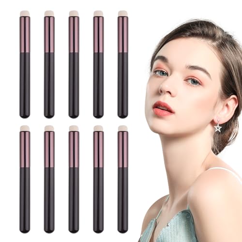 Brosse à rouge à lèvres - Brosse anti-cernes à poils souples à tête ronde | Pinceau de maquillage pour lèvres 10 pièces, applicateur de rouge à lèvres multifonctionnel pour correcteur de rouge Pekmar