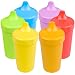 Re-Play Made in The USA, Set of 6 No Spill Sippy Cups - Yellow, Kelly Green, Navy, Amethyst, Red, Orange(Crayon Box)