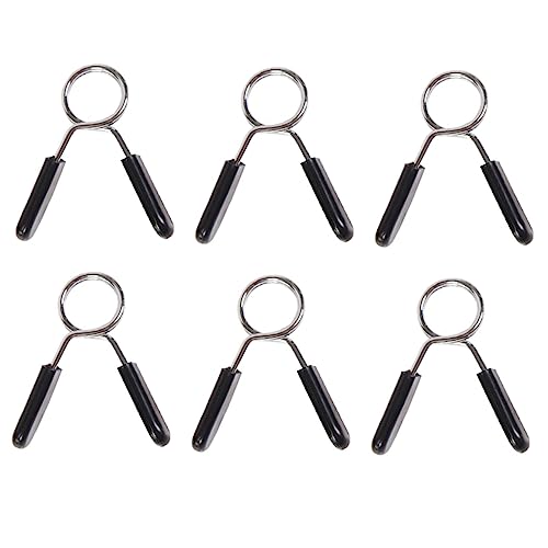 Mipcase 6pcs Barbell Spring Clip Collars Weightlifting Accessories for Secure Handling Sleeve Sturdy Barbell Clamps for