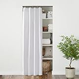 Sliding Closet Door Curtain for Bedroom Open Closet Door,Room Divider Curtain 80 Inch Length Door Cover to Keep Heat Out,Sound Proof Doorway Curtains for Door Privacy,Covering 24/30/32/36 Inch,White