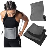 Skelcore Sweat More Neoprene Waist Trainer for Men & Women – Adjustable Fit Sweatband Body Wrap, Tummy Toner for Belly Fat Burner, Cardio & HIIT Grey