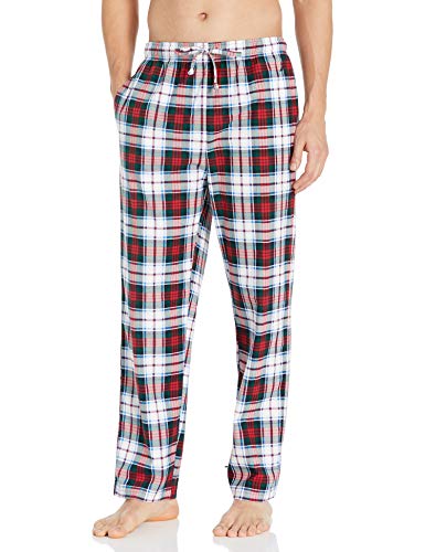 Nautica Men's Cozy Fleece Plaid Pajama Pant, Multi Red, Large