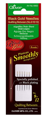 clover quilting products - CLOVER Black Gold Needles Quilting Between No.9/No.10/No.12, 2ea
