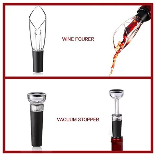 2Pcs Wine Pourer And 2Pcs Stopper,Wine Aerator Pourer Spout,Liquor Bottle Pourer And Vacuum Wine Plug Keep Fresh,Wine Pourer No Drip,Wine Aireators Pourer,Aerating Pourer With Decanter Spout #TOP1