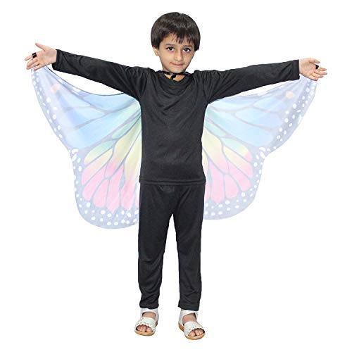 Image of Kaku Fancy Dresses Dance Butterfly Wings, Dragon Wings, Fabric Wings for Kids | Soft Fabric Wings Dancing Costume For Unisex - Multicolor, Fress Size