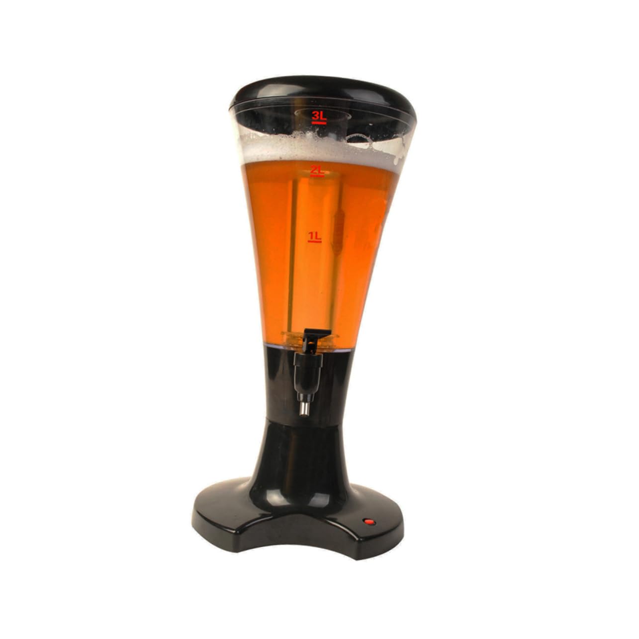 BRIGHTFUFU Beer Tap Brush Black 3l Draft Beer Tower Led Lights Easy Cleaning Beverage Dispenser for Home