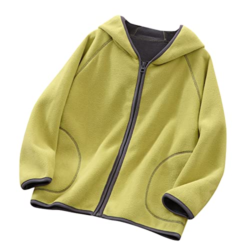 Toddler Boys Girls Long Sleeve Jacket Kid Autumn Winter Solid Fleece Zipper Hoodie Coat Thicken Warm Outwear