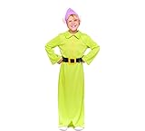ZZ DISFRAZZES | Déguisement de nain Blanche Neige vert pour enfant (10 12 ans)