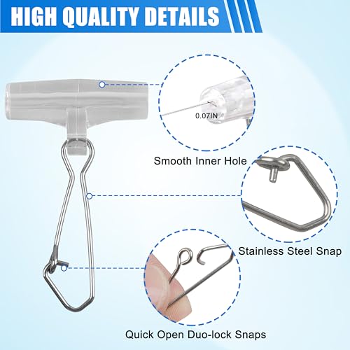 Boutons-pression robustes de pêche SILANON transparents avec émerillon x35 - 2