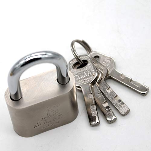 Padlock,Chrome Steel Body Keyed Different Padlock, 1-Inch Shackle, 1.5-Inch Wide #TOP3