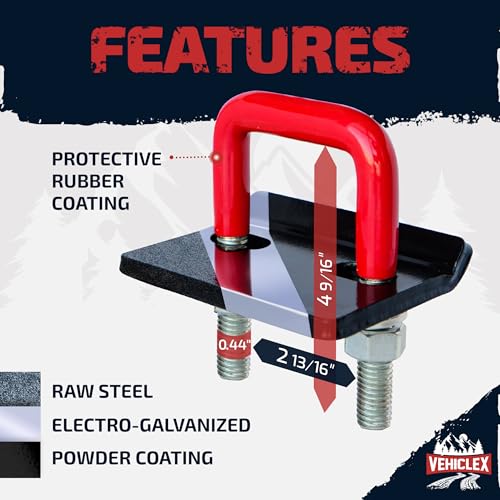 Image of Vehiclex Anti-Rattle Hitch Tightener Clamp for 2.5 inch Receivers - Galvanized Heavy-Duty Stabilizer with 0.44 inch U-Bolt, Rust-Proof for Trailers & Trucks