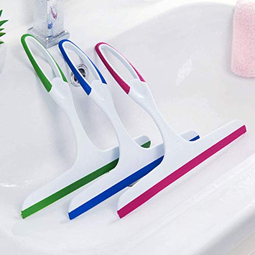 Image of 3 Pack Rubber Glass Shower Door Squeegee with 3 Shower Hooks, Multifunctional Squeegee Tool