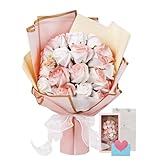 ソープフラワー 花束 母の日ギフト 誕生日や退職祝いに最適 ギフトボックスとメッセージカード付き 開店 卒業 記念日 プレゼント ピンクバラ グラデーション