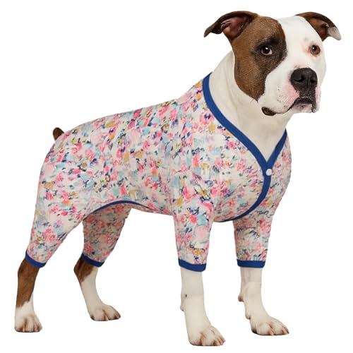 LovinPet Large Dog Clothes - Anxiety Calming Dog Shirt, Lightweight Fabric, Adorable Spring Flowers...