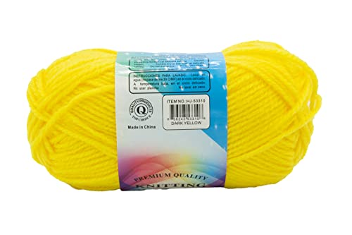 Premium Acrylic Yarn, Snag Free, 4 Ply For Knitting, Crochet And Diy Projects (3 Pack) (Yellow) #TOP2