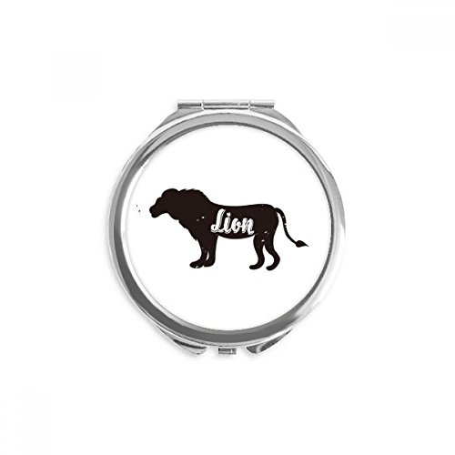 Miroir de maquillage lion noir et blanc portable parfait pour vos retouches en voyage
