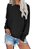 Dokotoo Womens Loose Fit Crewneck Long Sleeve Solid Color Casual Fashion Basic Sweatshirts Pullovers...
