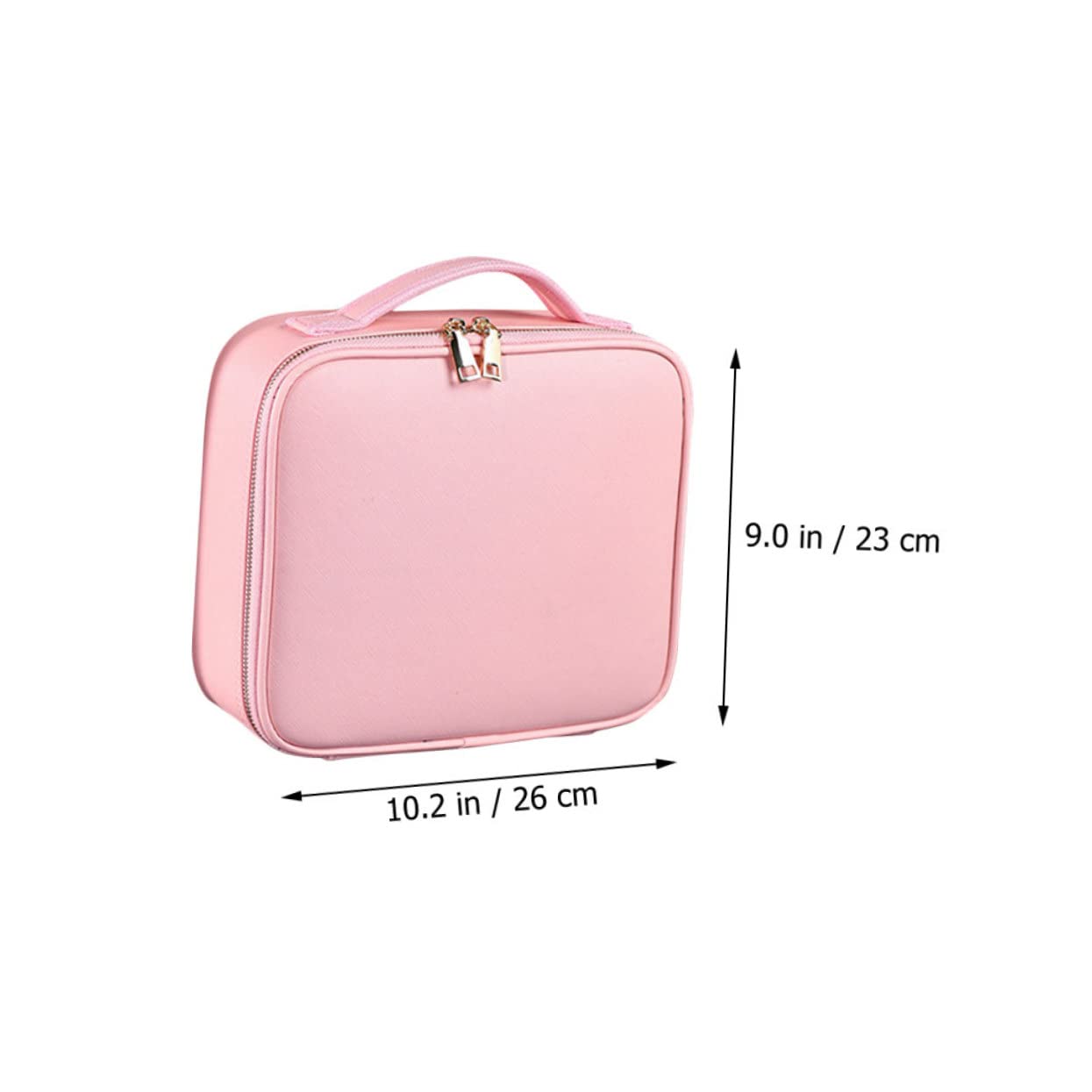 Trousse de Maquillage de Voyage Rose en Cuir Pu, Capacité | Compartiments Réglables, Cloisons Amovibles, Fermeture Éclair, Usage Maison ou Déplacement, Style Simple