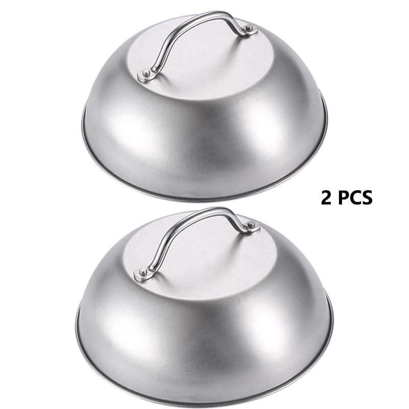 Compatible with Blackstone 5555 Stainless Steel,Commercial Grade Stainless Steel Basting and Steaming Cover,9 Inch Griddle Melting Cheese Dome-Great for Use in Flat Top Grills, 0.6mm Thickness,2 Domes