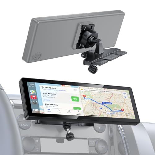 Image of CD Slot Mount for CarPlay Screen 360 Rotation Tool-Free Installation Sturdy and Secure Compatible with in-Car Monitors CD Slot CarPlay Mount