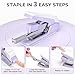 MARSROCK Effortless Stapler for Desk with 40-50 Sheet Capacity, 2000 Staples, 1-Touch Stapling, Ergonomic & Easy to Load Desktop Staplers, Heavy Duty Stapler, and Magnetic Staple Remover, Purple