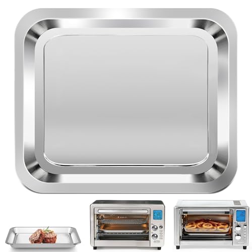 Air Fryer Grill Pan for Emeril Lagasse Everyday 360 Air Fryer, 12''×10'' Stainless Steel Air Fryer Accessories Replacement Parts Drip Tray Bake Pan, Not fit for Emeril Lagasse 26 QT 25 QT French Door