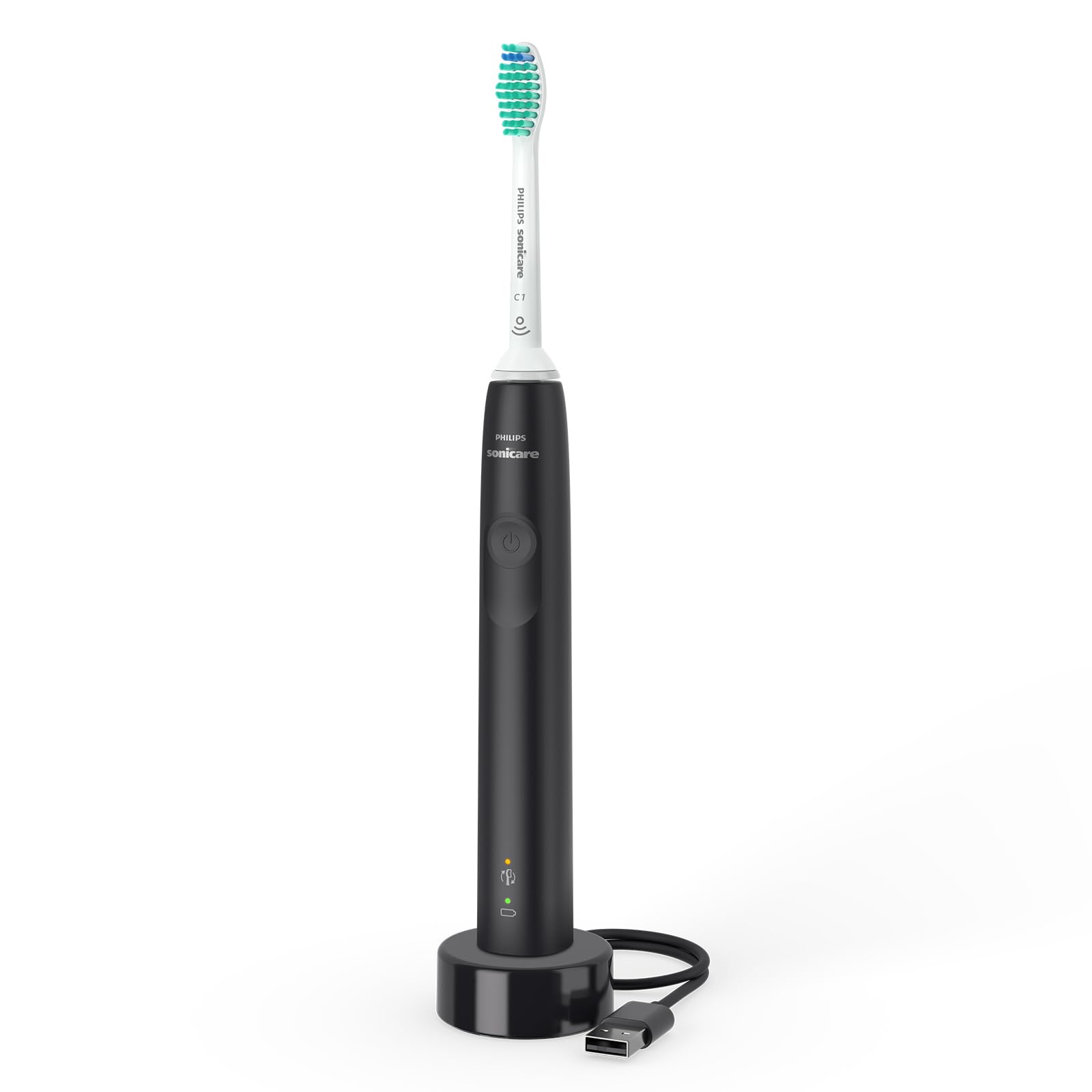 Philips Sonicare serie 3100, cepillo dental eléctrico, sónico, sensor de presión y temporizador, negro, HX3671/14, Negro