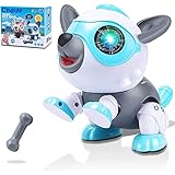 ♀[Mejora las habilidades motoras finas] Adecuado para juguetes educativos preescolares, Electronic Robot Dog está diseñado para ejercitar la coordinación mano-ojo, puede girar y brindar diversión a la infancia del bebé.