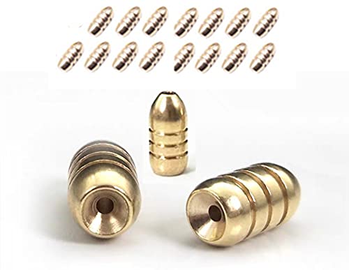 Toasis Brass Fishing Weight Texas Carolina Rig Fishing Bullet Sinker Set Assorted Size (5g/0.18_oz-15pcs)
