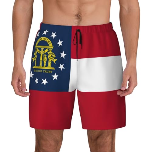 Short de bain homme doublure compression imprimé drapeau Géorgie léger