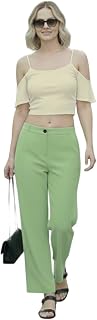 ANNI Designer Women's High Waist Slim Fit Pants for Women | Solid Ankle-Length Trousers | Formal & Casual Palazzo Pants fo... Price In India