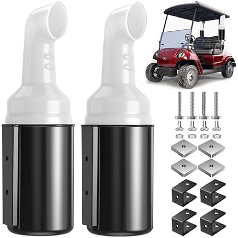 VYYOKMU Golf Cart No Drilling Sand Bottles, Universal Golf Cart Sand Pots with 1" Tube Rattle Proof Holder Fit Club Car, EZGO, YAMAHA Models, Divot Filler Sand Bottle, Large Capacity，2PCS Cover
