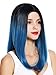 Produktbild WIG ME UP - 1362-4330/2913 Perücke Damenperücke lang glatt Mittelscheitel Ombre Schwarz Blau