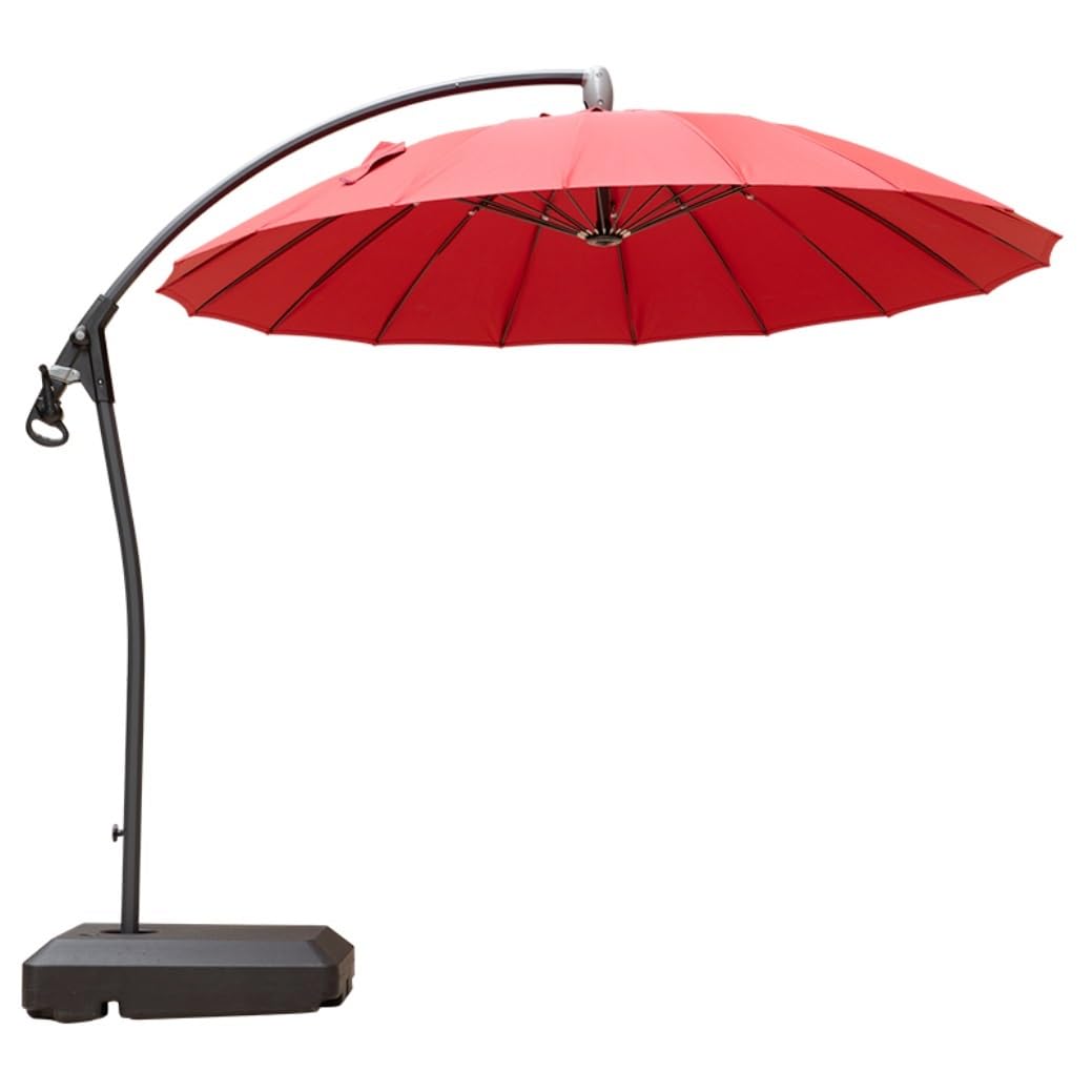 Parasol Balkon Parasol Ogrodowy O Długości 8,5 Stopy Z Korbą I Podstawą Do Basenu Przydomowego Ogrodu Na Tarasie Przeciwsłoneczny Na Plażę