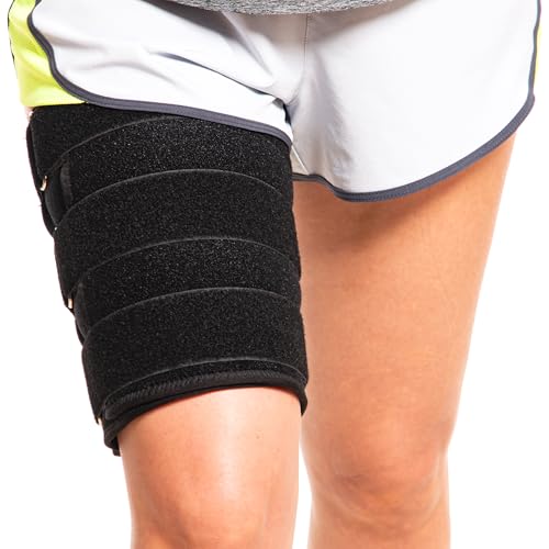 Hamstring Compression Sleeve Recovery Support – Non-Slip Groin Wrap for Adductor Tendonitis, Strain, Stiffness, Inflammation - Thigh Compression Sleeve Men Women – Thigh Braces for Thigh Pain