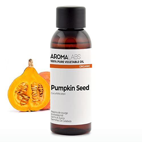 ORGÁNICO - Aceite vegetal SEMILLAS DE CALABAZA - 50mL - 100% Puro, Natural, Prensado en frío y Certificado AB - AROMA LABS (Marca Francesa)