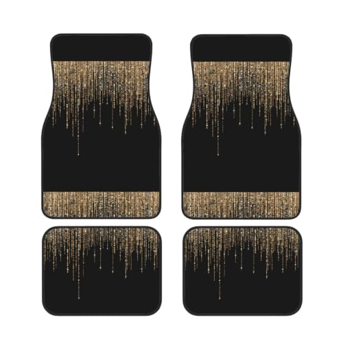 Alfombrillas de coche para viajes elegantes con diseño de flecos dorados
