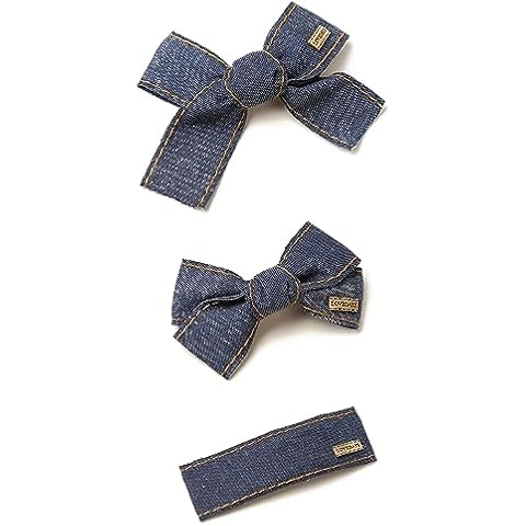 Denim Small Size Hairclip Hairpins French Barrettes Clip Headwear Y2K Cool Girls Korean Handcraft Fashion Style Hair Accessories for Girls and Women (C) Cover