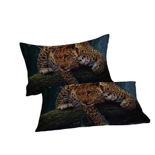 Housse de couette léopard imprimé 3D haute définition 200x200 microfibre