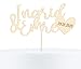 Cake Topper Liebe Kuchenstecker personalisierbar für Paare Hochzeit Hochzeitsgeschenk personalisiert Torten Kuchen Deko - aus Holz oder Acryl, superfeine Gravur, 15 cm, Birke Multiplex