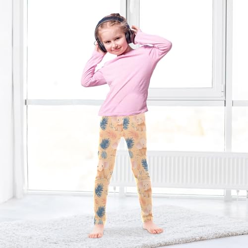 ALAZA Girls' Leggings Children's Yoga Pants Skinny Printed Dance Elephant Lovely Comfortable 4T3