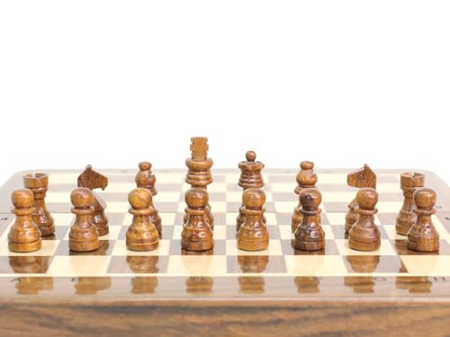 Set de ajedrez magnético plegable 16.25 cm madera miniatura 4