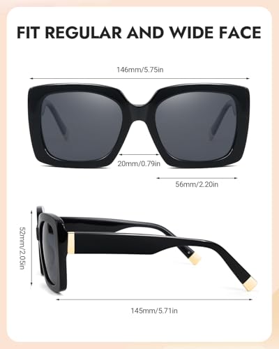 Trendy Oversized Sunglasses for Women Acetate Polarized Women's Sunglasses Retro Shades UV400 - Mallorca4